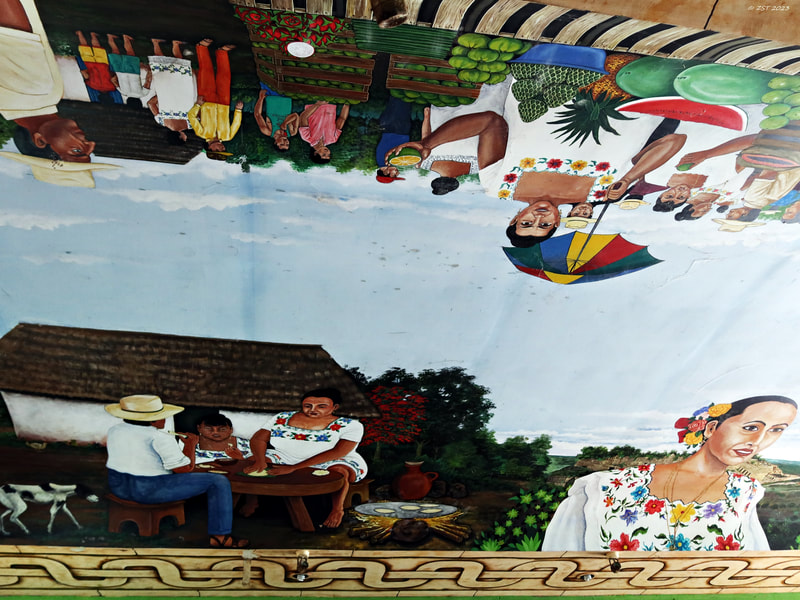 Yucatán, Muna, Mayan Town, Mexican Town, painter ceiling, art